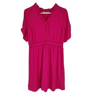 Skies Are Blue Women's Medium‎ Pink Spring Summer Dress Short Sleeve Easter